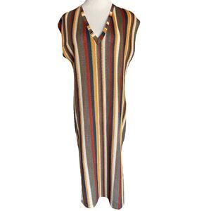 Zara | Multi Color Stripe Knit Midi Sweater Dress Small